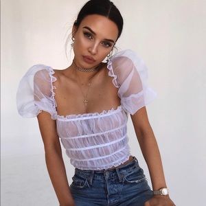 White mesh top as seen on Genelle Seldom